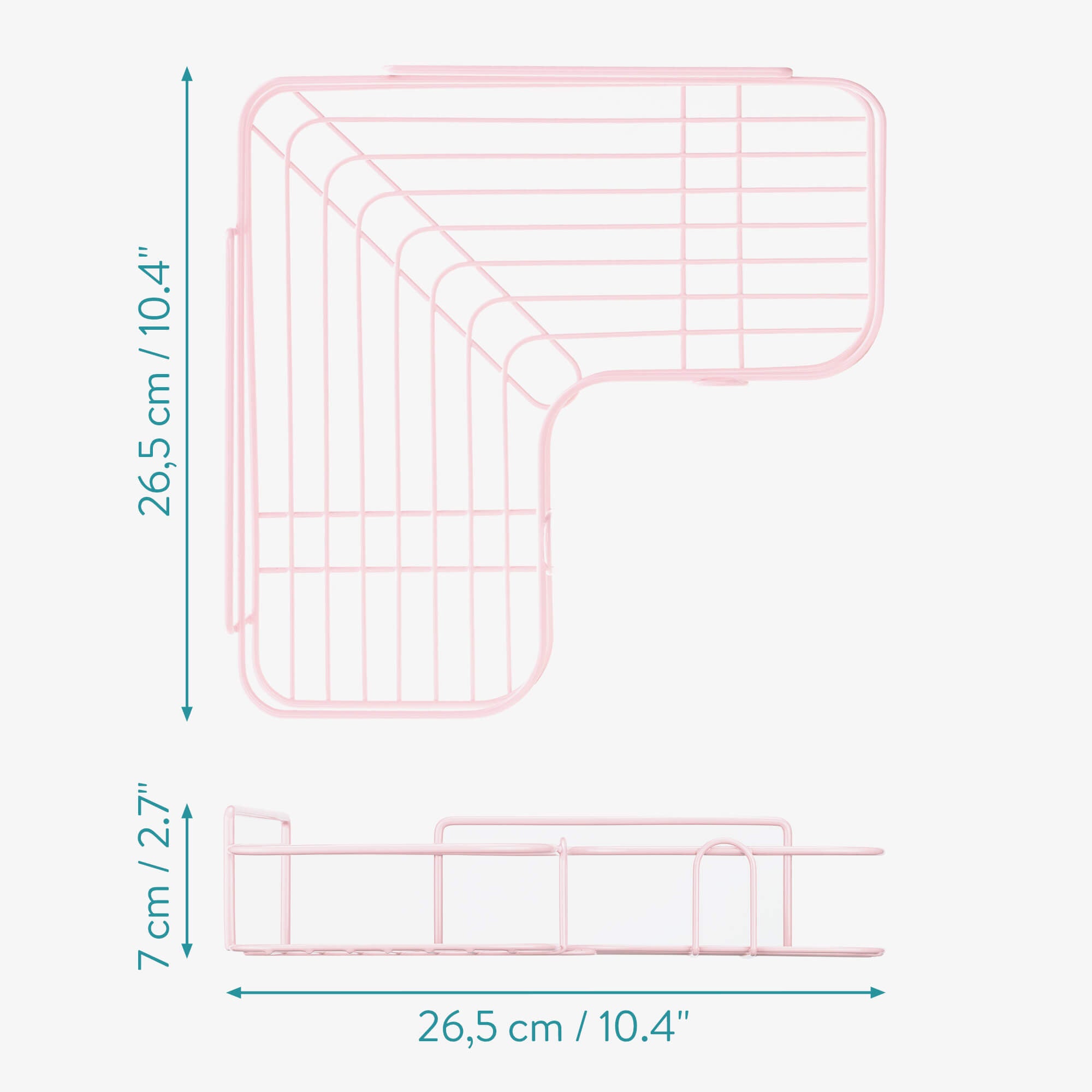 Navaris Σετ με 2 Μεταλλικά Ράφια Ντουζιέρας - Pink - 57098.08