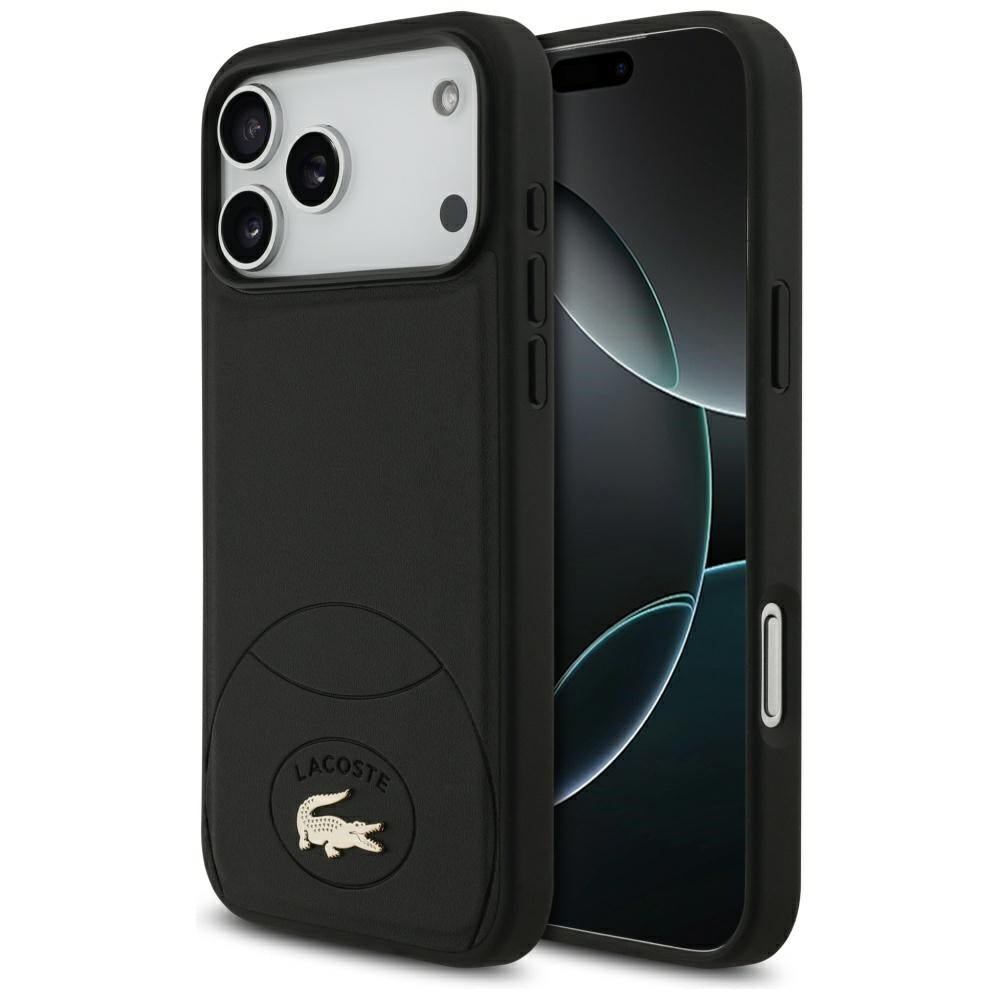 Lacoste iPhone 17 Pro Max - Bliss MagSafe - Σκληρή Θήκη με Πλαίσιο Σιλικόνης και Επένδυση Οικολογικού Δέρματος - Black