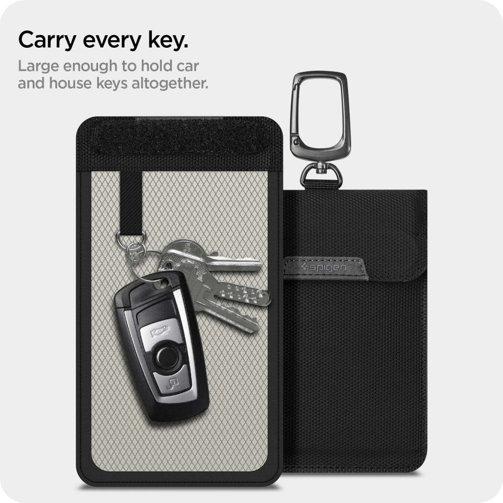 Spigen Faradaya Pouch RFID Signal Blocker Θήκη για Κλειδί Αυτοκινήτου Keyless Go - Black