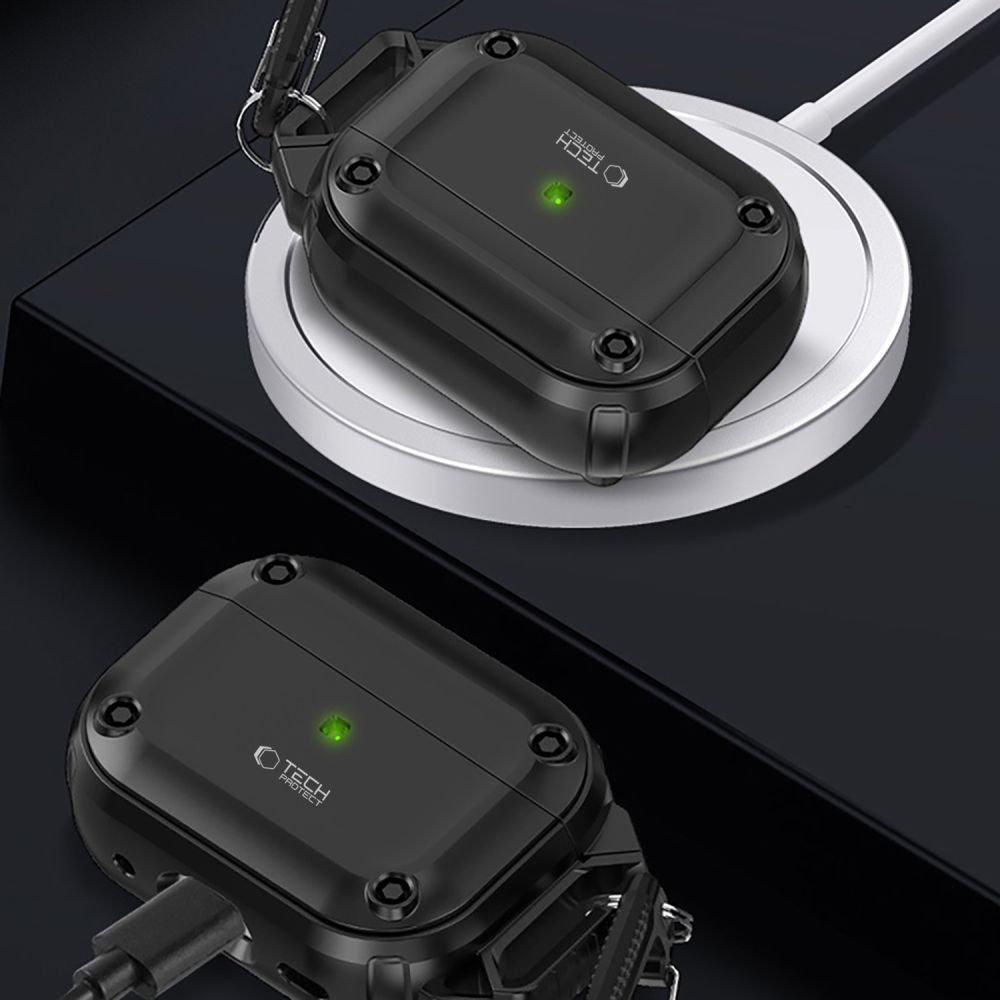 Tech - Protect AirPods Pro 1 / 2 Θήκη από Σκληρό Πλαστικό και Σιλικόνη - Rough Hook - Διάφανη