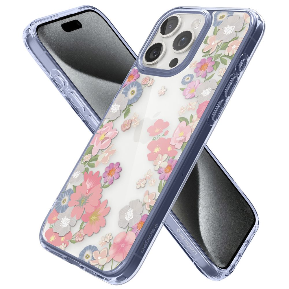 Spigen iPhone 15 Pro Ultra Hybrid Σκληρή Θήκη με Πλαίσιο Σιλικόνης - Blossom