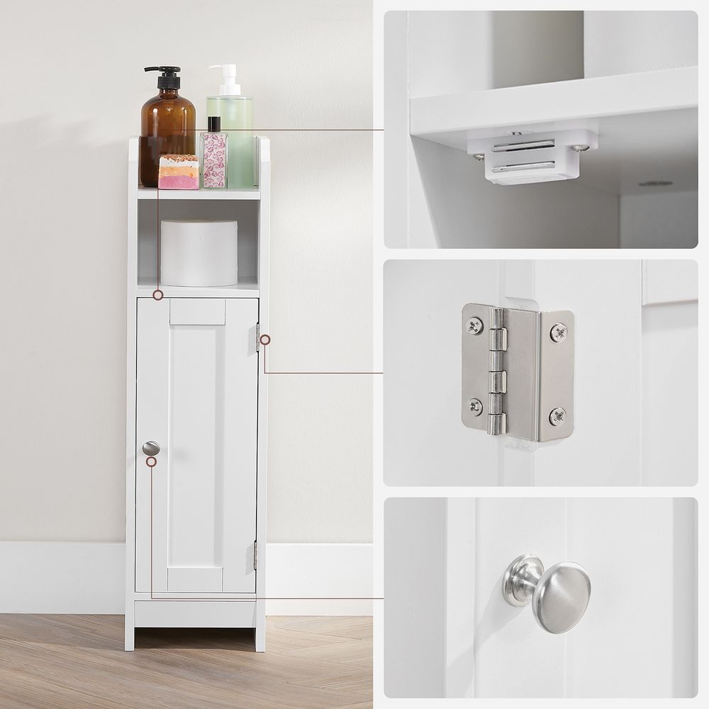 Vasagle Ντουλάπι Μπάνιου από MDF - 18 x 20 x 80 cm - White - BBC310W01