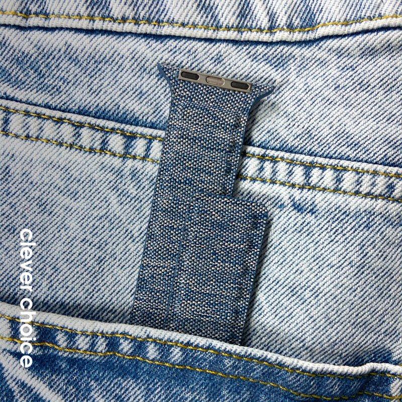 Crong Λουράκι Apple Watch 4/5/6/7/8/9/10/11 - SE (1/2/3) - ULTRA (1/2/3) - 44/45/46/49mm από Νάιλον - Melange - Blue Melange