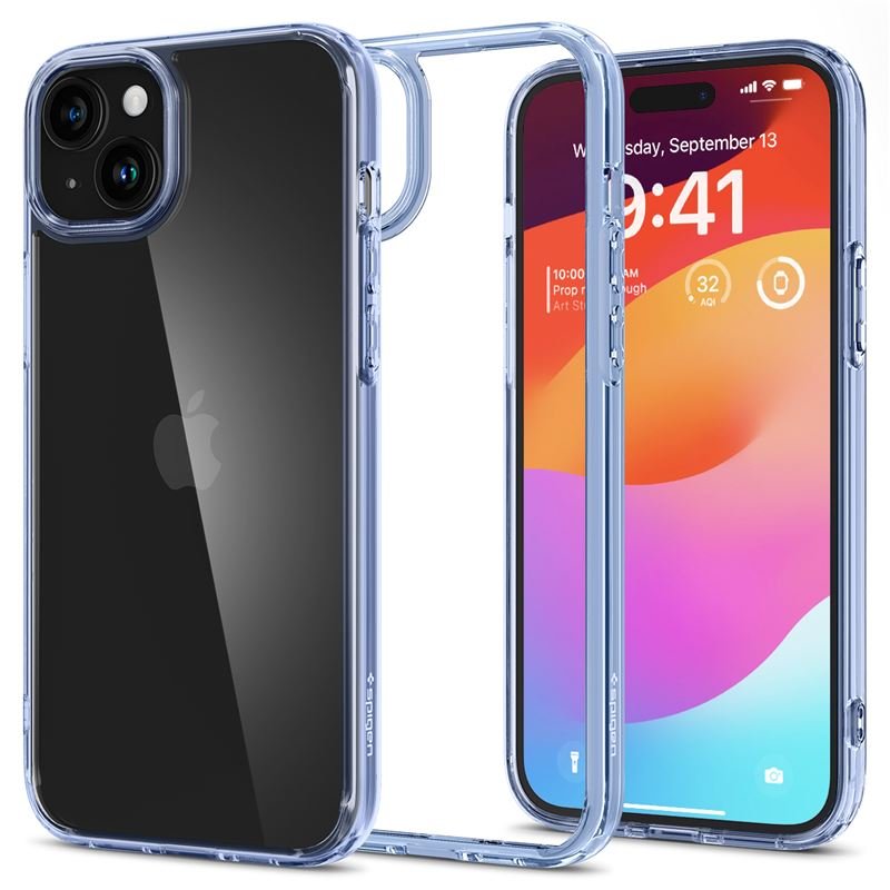 Spigen iPhone 15 Plus Ultra Hybrid Σκληρή Θήκη με Πλαίσιο Σιλικόνης - Sky Crystal
