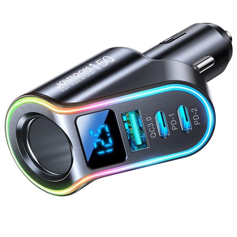 Joyroom JR - CL21 4in1 PD 150W Φορτιστής Αυτοκινήτου με 1 Θύρα USB και 2 Θύρες Type - C - Black