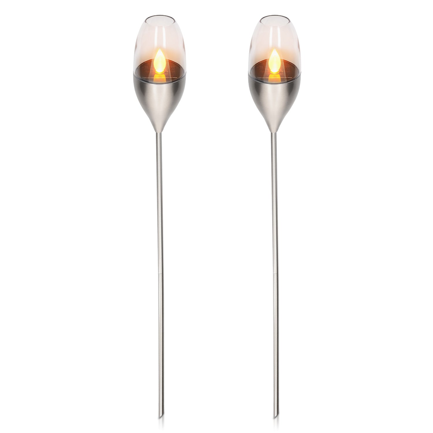 Navaris Outdoor Solar Torch Lights Διακοσμητικά Φώτα Κήπου - Stainless Steel - 47538.67.02