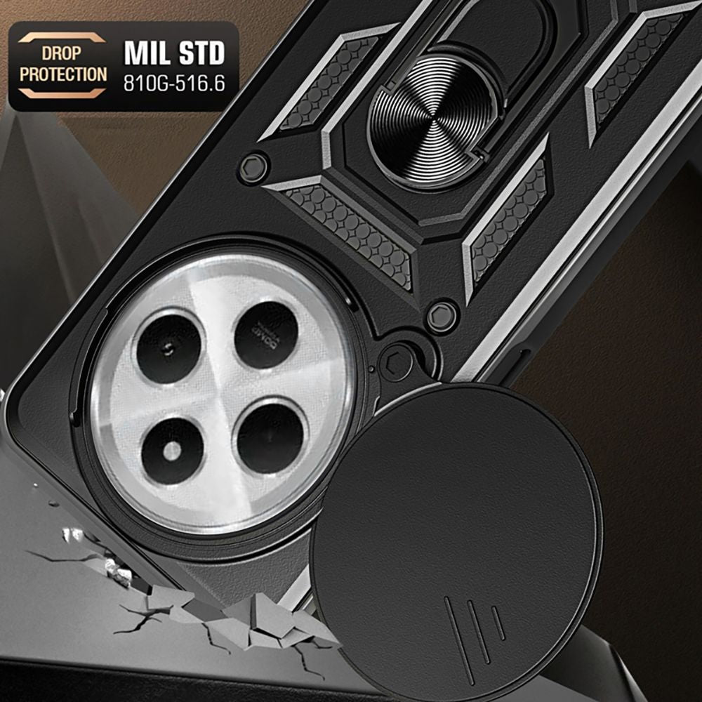 Tech - Protect Xiaomi Redmi 14C / Poco C75 Camshield Pro Σκληρή Θήκη με Πλαίσιο Σιλικόνης και Δαχτυλίδι Συγκράτησης - Black