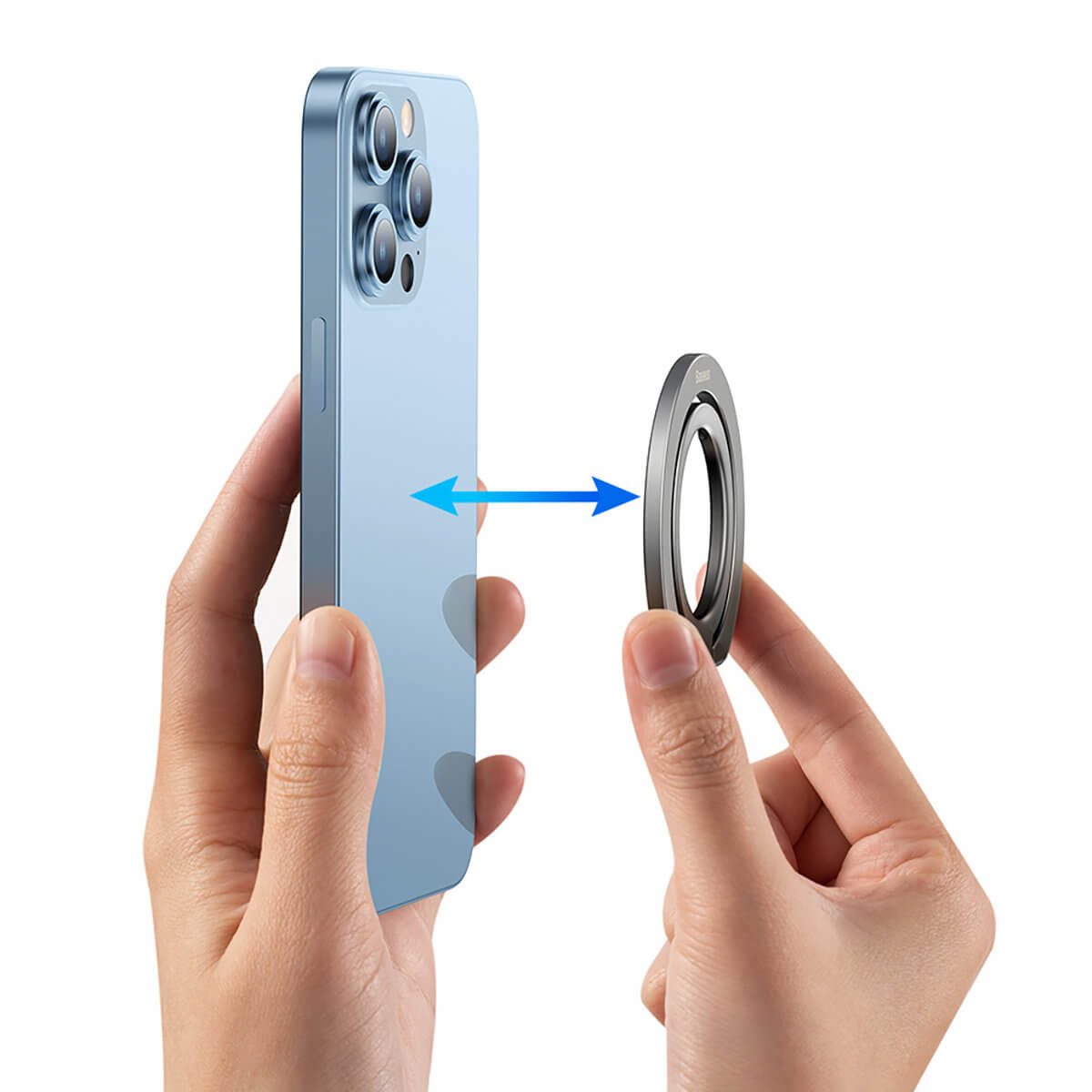 Baseus Halo Magnetic Ring Holder - Δαχτυλίδι Συγκράτησης Κινητού / Tablet - Βάση Στήριξης - Grey - SUCH000013