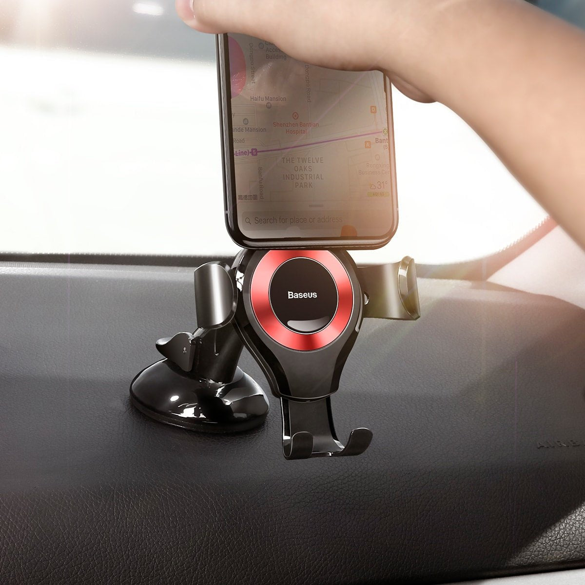 Baseus Osculum Gravity Car Mobile Holder - Universal Βάση Αυτοκινήτου - Black / Red - SUYL - XP09