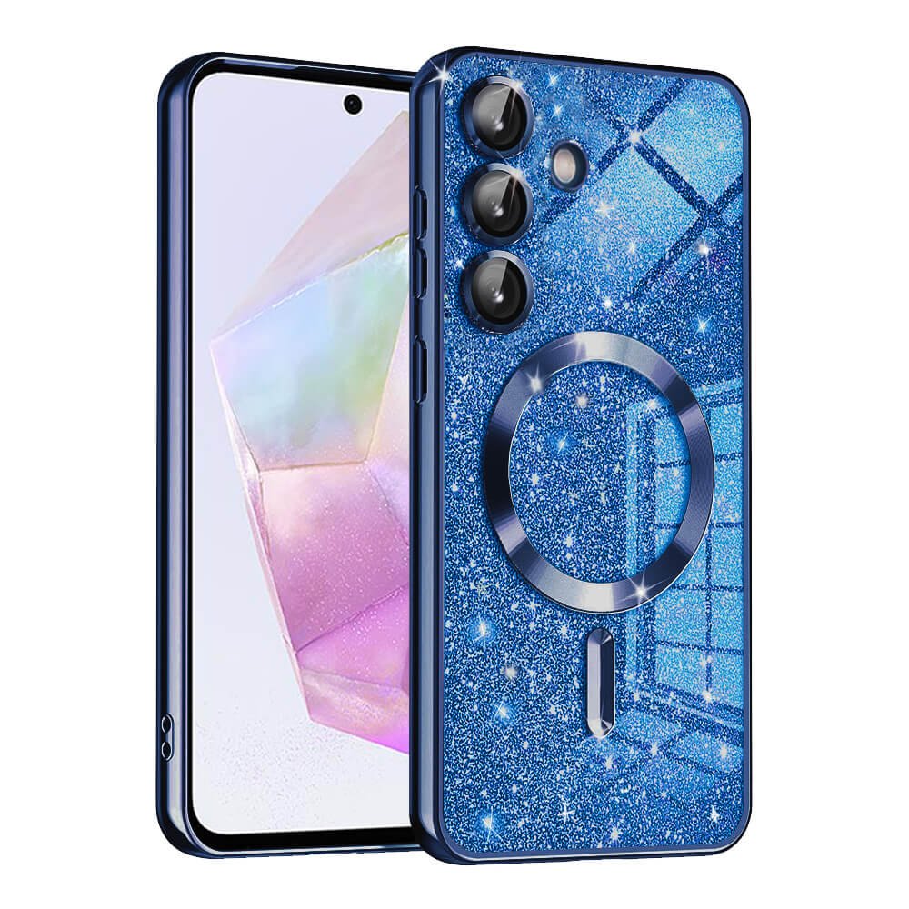 Techsuit Samsung Galaxy A35 5G - Luxury Glitter MagSafe - Θήκη Σιλικόνης - Deep Blue