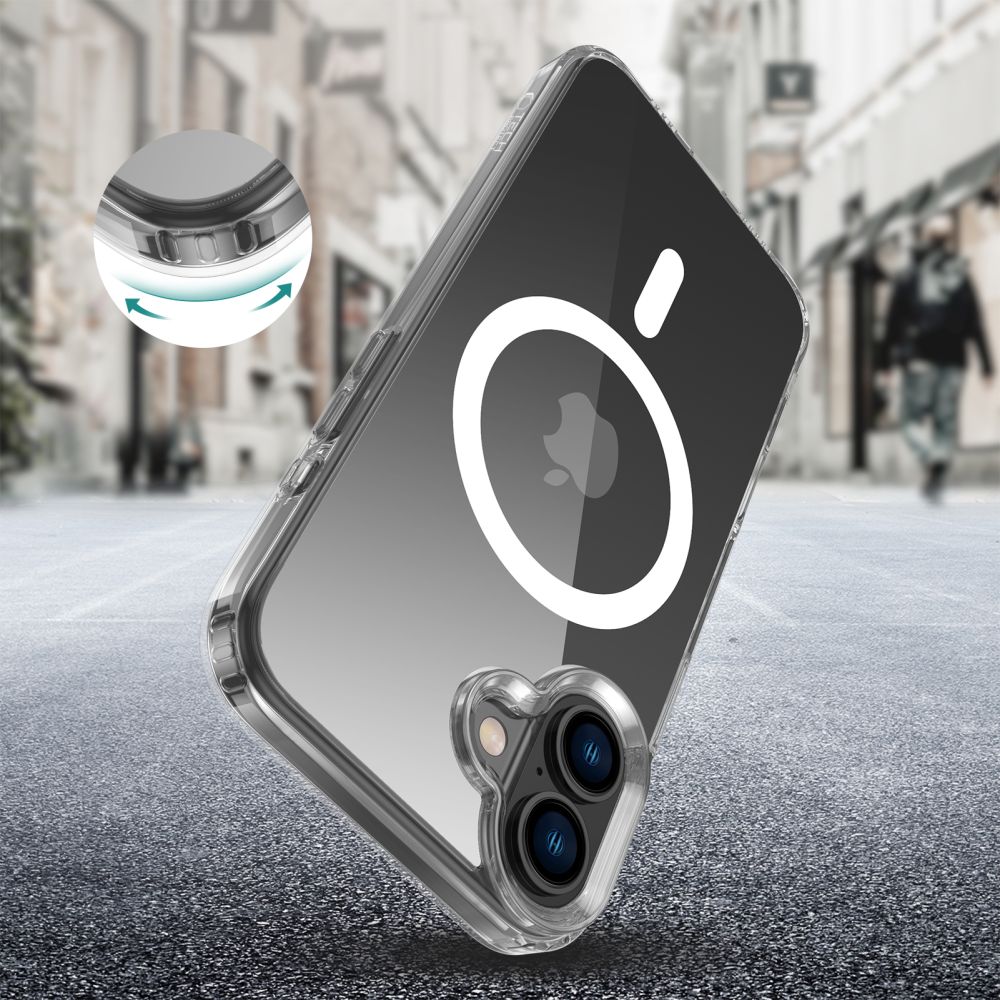 Tech - Protect iPhone 16 Plus Flexair Hybrid MagSafe Σκληρή Θήκη με Πλαίσιο Σιλικόνης και MagSafe - Διάφανη
