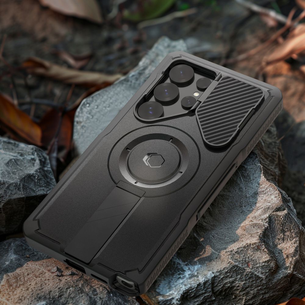 Tech - Protect Samsung Galaxy S25 Ultra - Kevlar MagSafe+ Σκληρή Θήκη με Προστασία για την Οθόνη / την Κάμερα και Stand - Black
