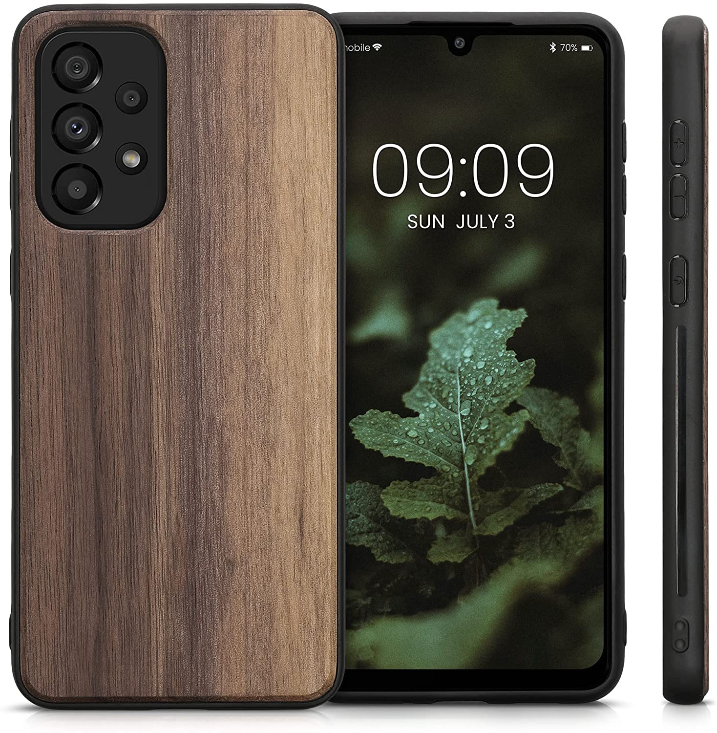 KW Samsung Galaxy A33 5G Θήκη από Φυσικό Ξύλο - Dark Brown - 57996.18