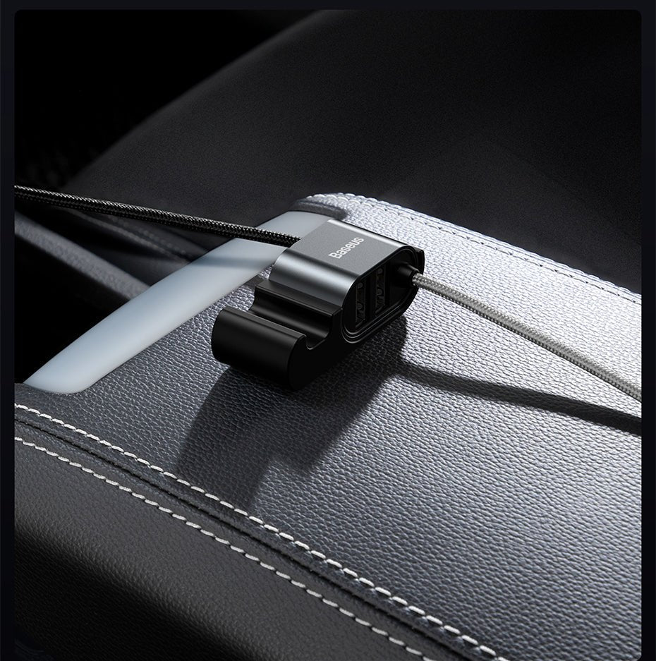 Baseus Special Data Cable for Backseat με 2xUSB Hub με Ενσωματωμένο Καλώδιο Lightning - Black - CALHZ - 01