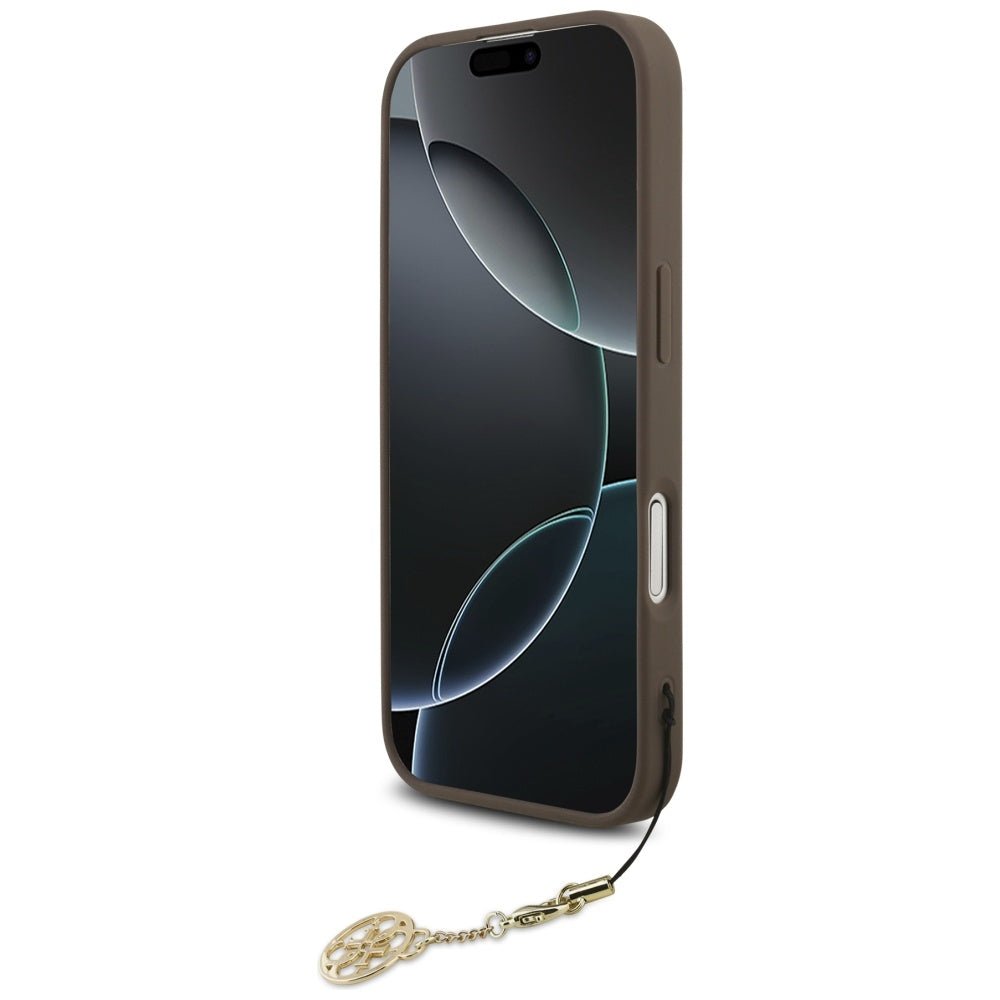 Guess iPhone 17 - 4G Charms Collection MagSafe - Θήκη με Επένδυση Συνθετικού Δέρματος - Brown - GUHMP17SGF4GCW
