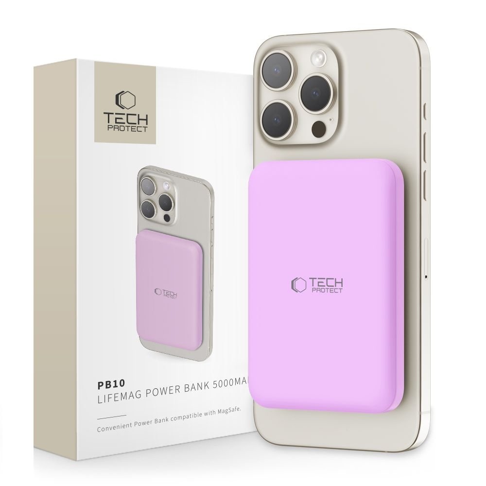 Tech - Protect PB10 Lifemag MagSafe PowerBank Μαγνητικό PowerBank Κινητού 5000 mAh - Lilac