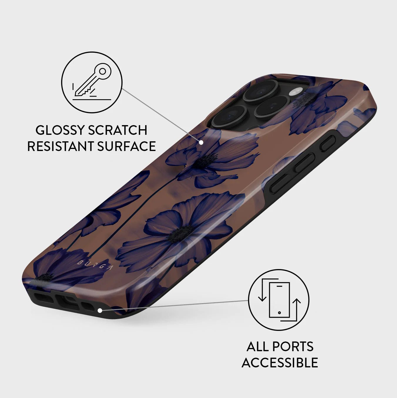Burga iPhone 16 Pro Fashion Tough MagSafe Σκληρή Θήκη με MagSafe - Velvet Night
