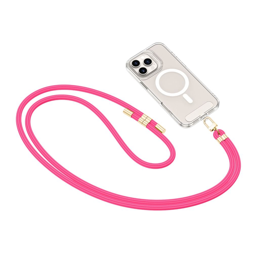 Tech - Protect C7S Rope CrossBody Strap - Universal Λουράκι για Θήκη Κινητού - Hot Pink / Gold