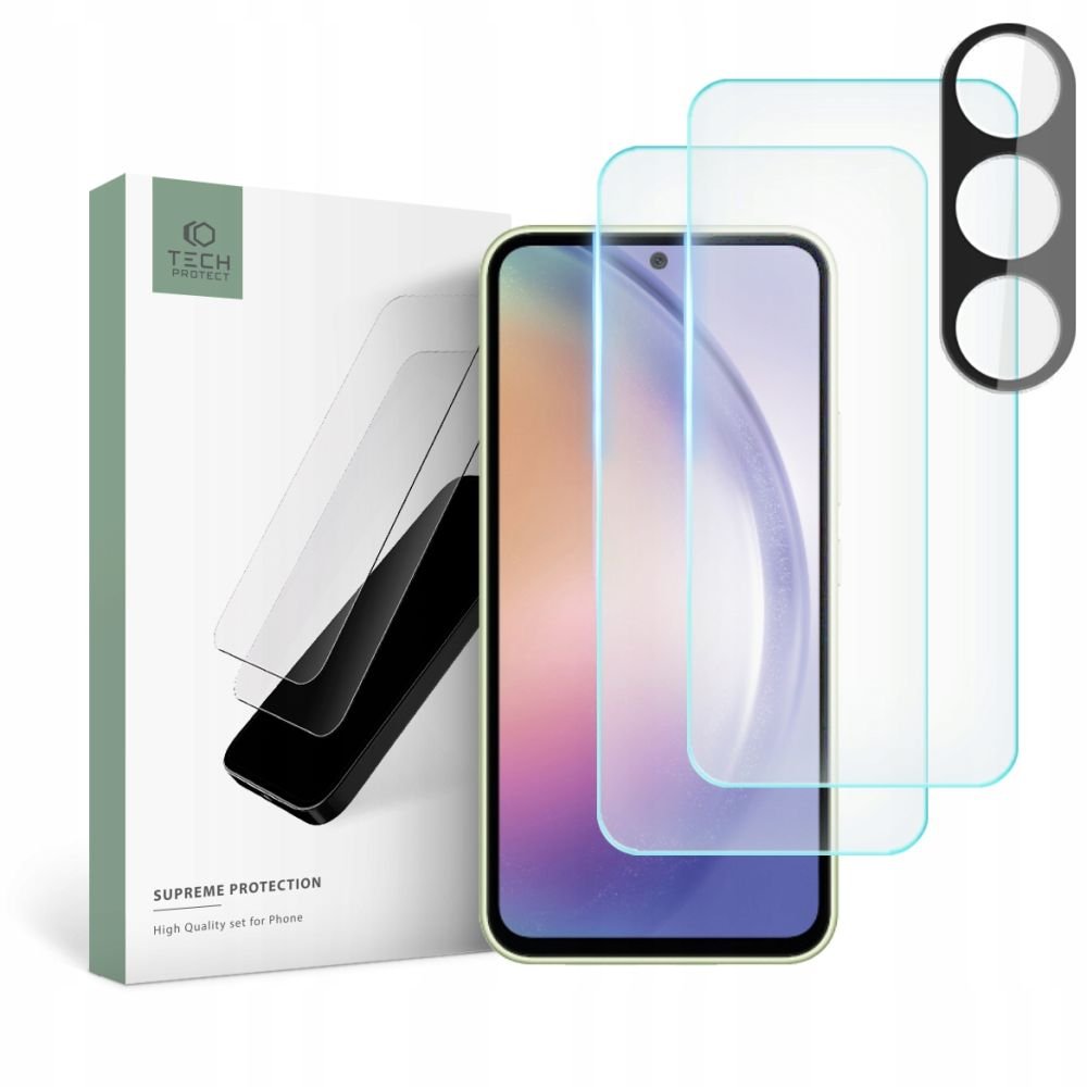 Tech - Protect Samsung Galaxy A54 5G Supreme Set - Σετ με 2 Tempered Glass Αντιχαρακτικά Γυαλιά Οθόνης και 1 Αντιχαρακτικό Γυαλί για την Κάμερα - Διάφανα