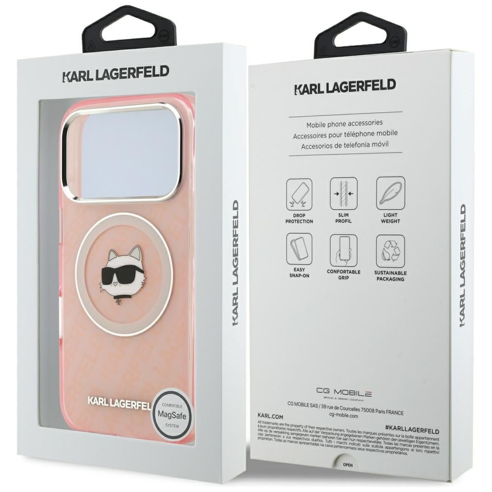 Karl Lagerfeld iPhone 17 Pro Max - IML Choupette Head Logo MagSafe - Σκληρή Θήκη με Πλαίσιο Σιλικόνης - Pink - KLHMP17XHMKBCHOP