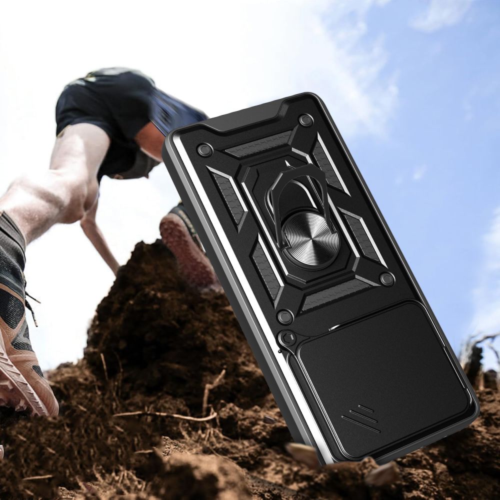 Tech - Protect Xiaomi Redmi Note 14 5G Camshield Pro Σκληρή Θήκη με Πλαίσιο Σιλικόνης και Δαχτυλίδι Συγκράτησης - Black
