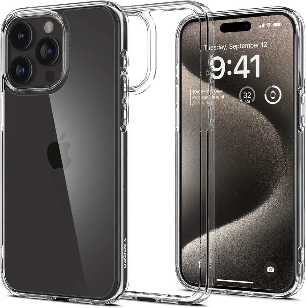 Spigen iPhone 15 Pro Max Ultra Hybrid Σκληρή Θήκη με Πλαίσιο Σιλικόνης - Crystal Clear