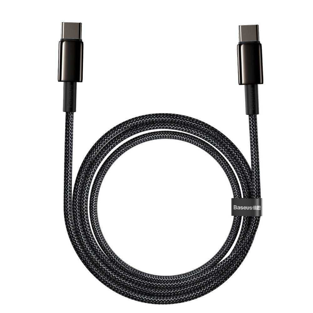 Baseus Tungsten Gold Series Cable Type - C 5A PD 100W - Καλώδιο Γρήγορης Φόρτισης Type - C to Type - C 2M - Black - CATWJ - A01