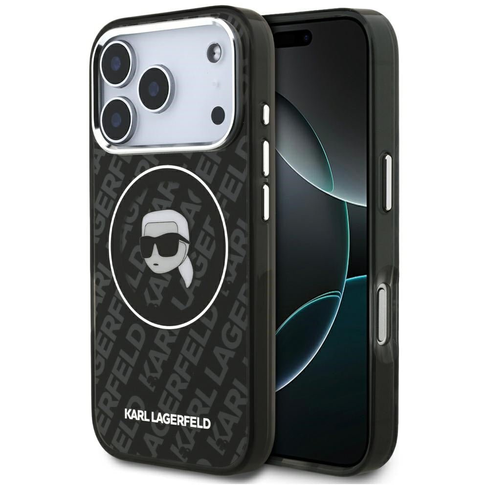Karl Lagerfeld iPhone 17 Pro Max - IML Karl Head Logo MagSafe - Σκληρή Θήκη με Πλαίσιο Σιλικόνης - Black - KLHMP17XHMKBKHOK