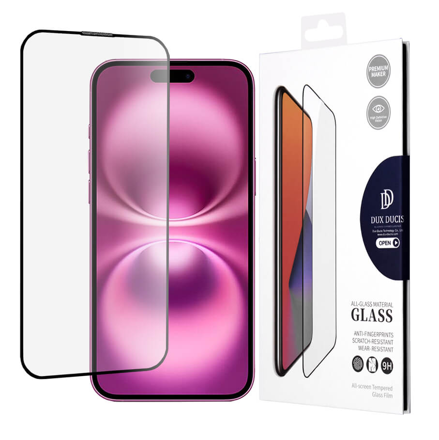 Dux Ducis iPhone 16 Plus 9D 9H Full Screen Case Friendly Tempered Glass Αντιχαρακτικό Γυαλί Οθόνης - Black