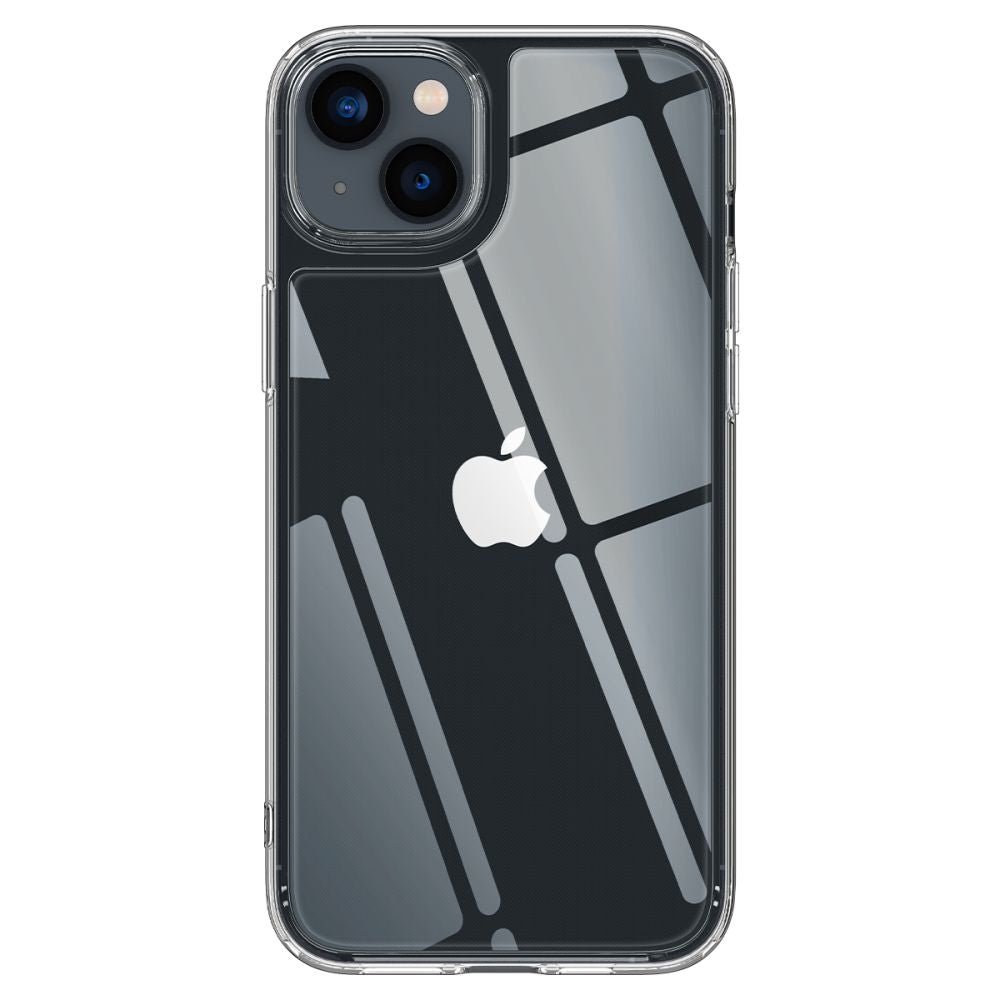 Spigen iPhone 14 Plus / iPhone 15 Plus Quartz Hybrid Θήκη με Πλαίσιο Σιλικόνης και Όψη Γυαλιού Tempered Glass - Crystal Clear