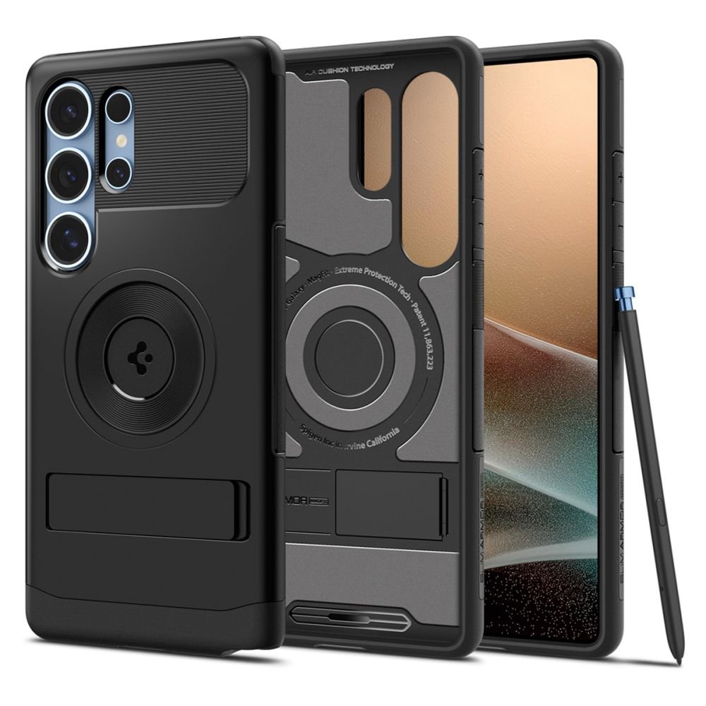 Spigen Samsung Galaxy S25 Ultra Slim Armor Mag Σκληρή Θήκη με Stand και MagSafe - Black
