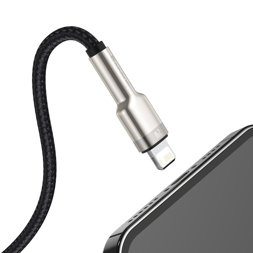 Baseus Cafule Metal Cable Lightning 2.4A - Καλώδιο Δεδομένων και Φόρτισης Lightning 1M - Black - CALJK - A01