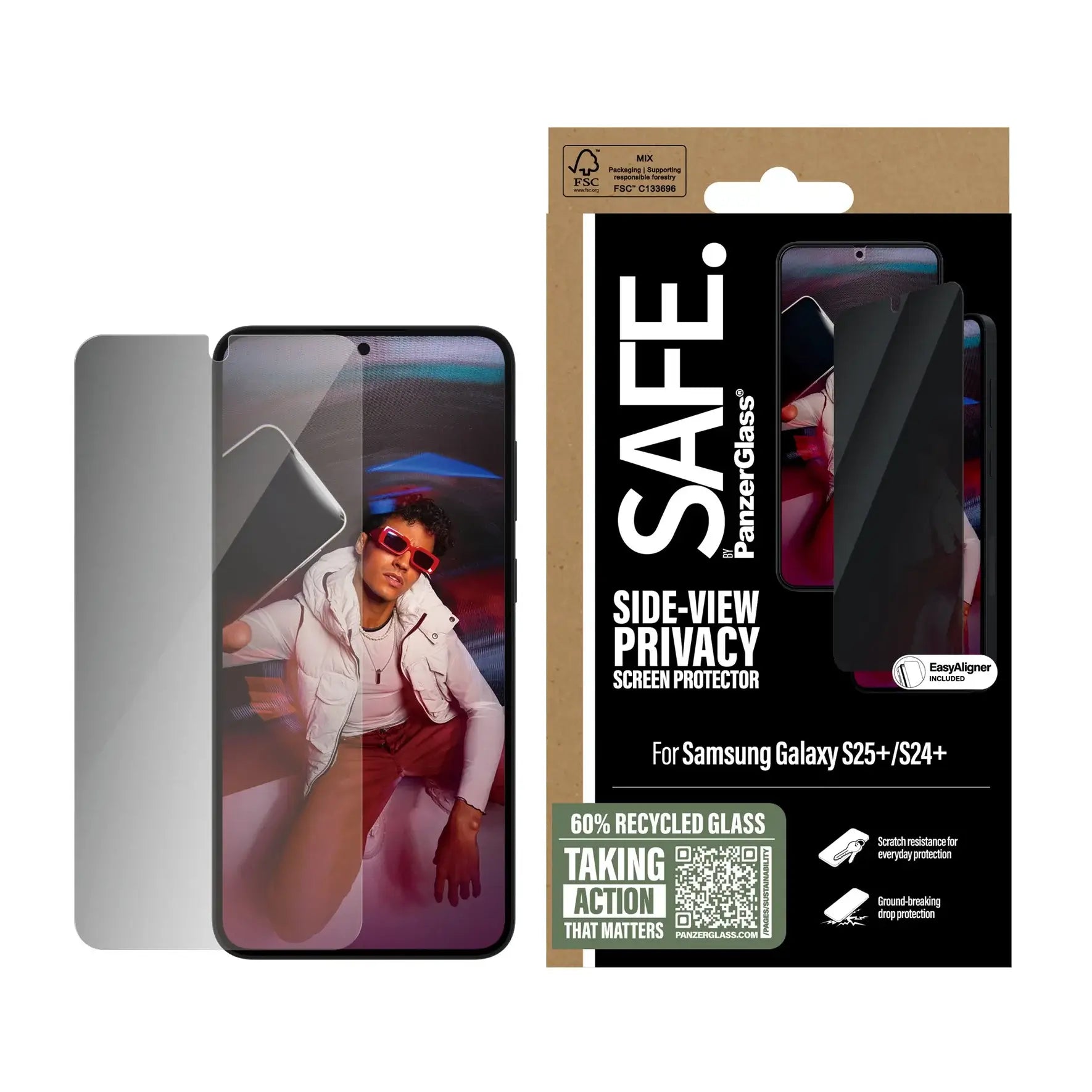 Safe by PanzerGlass Samsung Galaxy S25 Plus Privacy Ultra - Wide Fit Full Screen Αντιχαρακτικό Γυαλί Οθόνης - Black