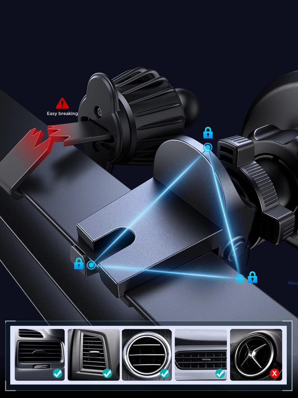 Joyroom Universal Μαγνητική Βάση Αυτοκινήτου Αεραγωγού - Black - JR - ZS366
