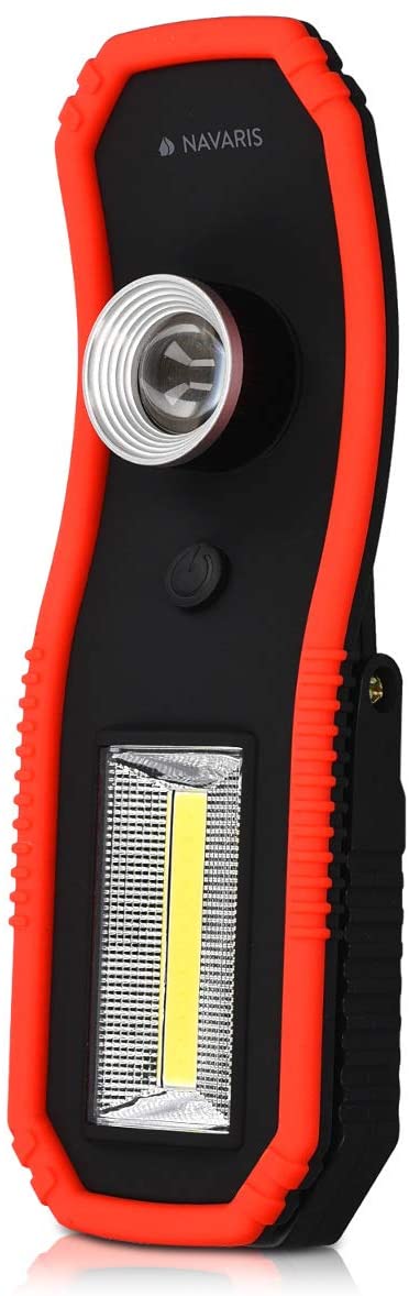 Navaris 1x 3W COB LED Work Light Φακός Εργασίας με Μαγνητική Βάση και Γάντζο - Black / Red - 45758.01