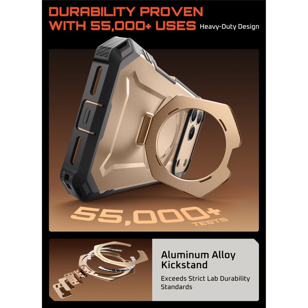 Supcase iPhone 17 Pro Max - UB Grip Pro Mag - Σκληρή Θήκη με Προστασία Οθόνης και MagSafe / Stand - Desert Gold