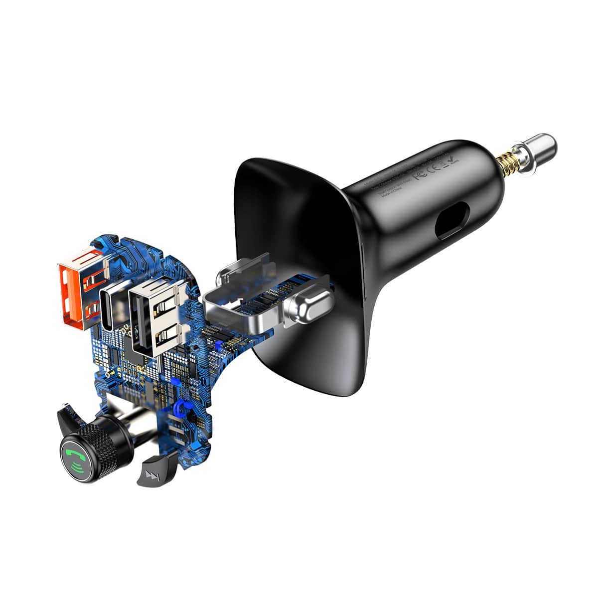 Baseus T Typed S - 13 Overseas Edition Car FM Transmitter για Αναπαραγωγή Μουσικής / Handsfree Κλήσεις / Φόρτιση Κινητών στο Αυτοκίνητο PD QC 3.0 - Black - CCMT000101