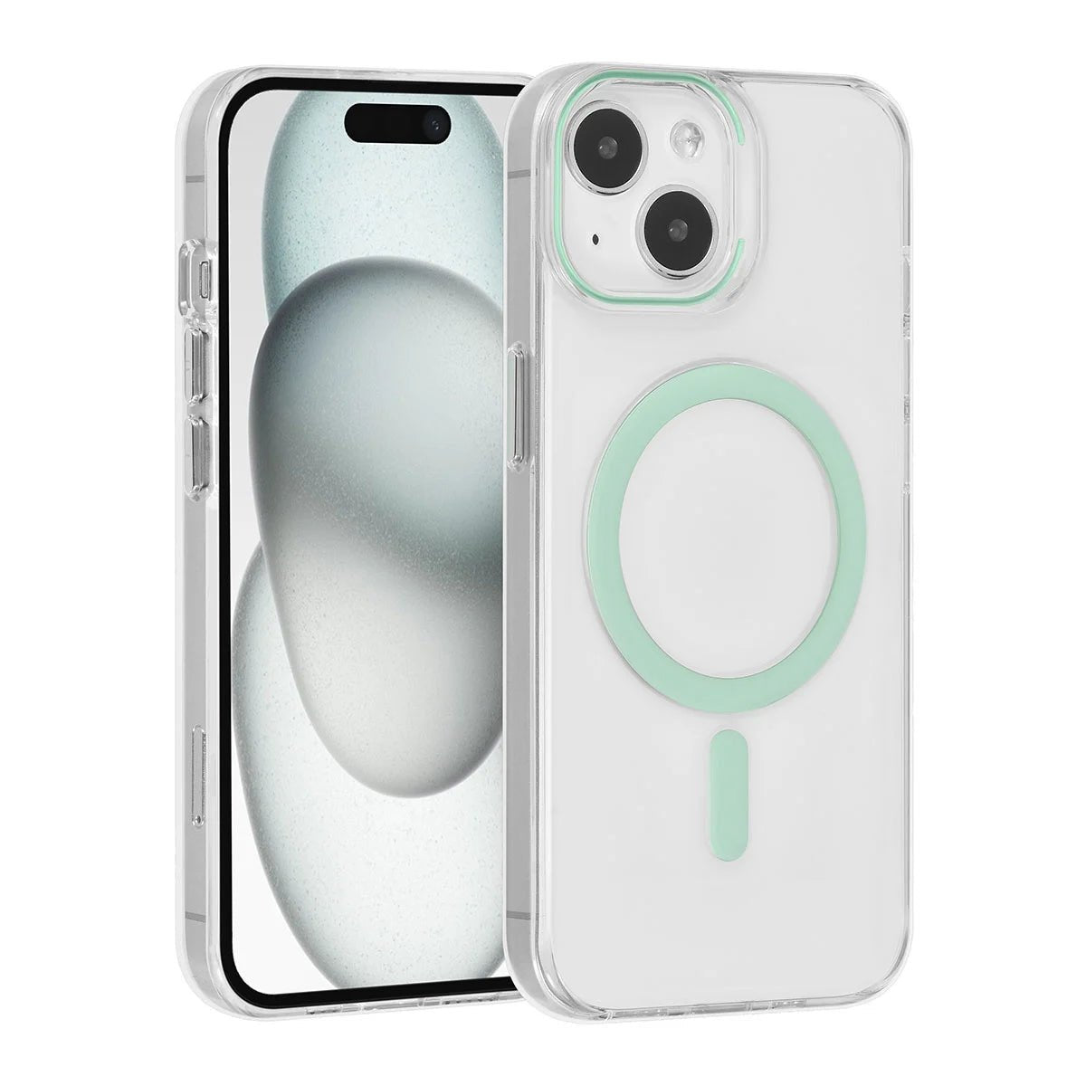 Tuniq iPhone 15 - MagSafe Σκληρή Θήκη με Πλαίσιο Σιλικόνης - Διάφανη / Πράσινη