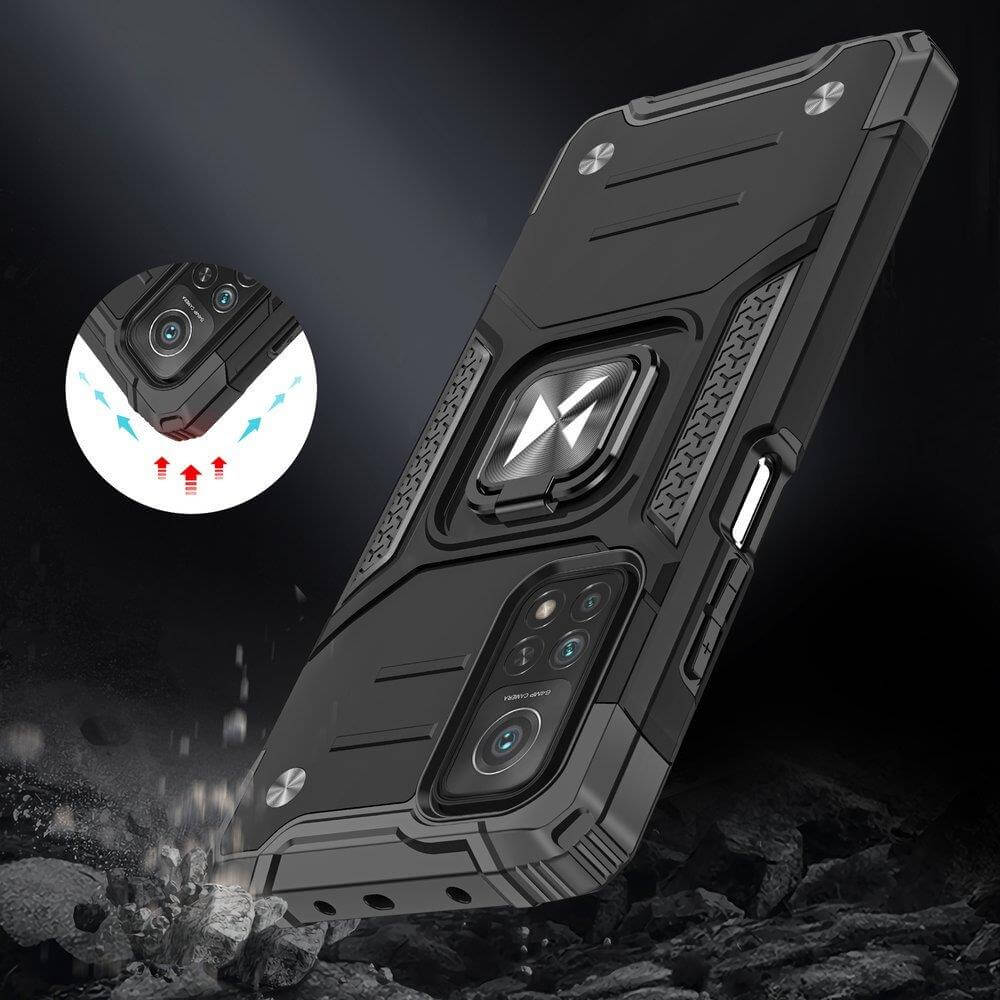 Wozinsky Xiaomi Poco M4 Pro 5G / Redmi Note 11S 5G Ring Armor Σκληρή Θήκη με Πλαίσιο Σιλικόνης και Δαχτυλίδι Συγκράτησης - Black