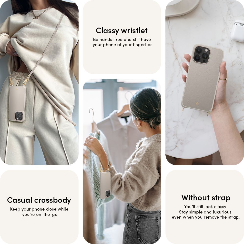 Spigen Cyrill iPhone 15 Pro Classic Charm Mag Σκληρή Θήκη MagSafe με Πλαίσιο Σιλικόνης και Λουράκι - Cream