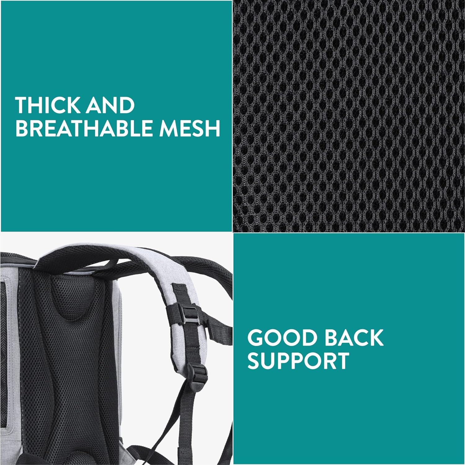 Navaris 2 - in - 1 Σακίδιο Μεταφοράς για Κατοικίδια Ζώα - 30 x 30 x 46 cm - Grey - 61850.22