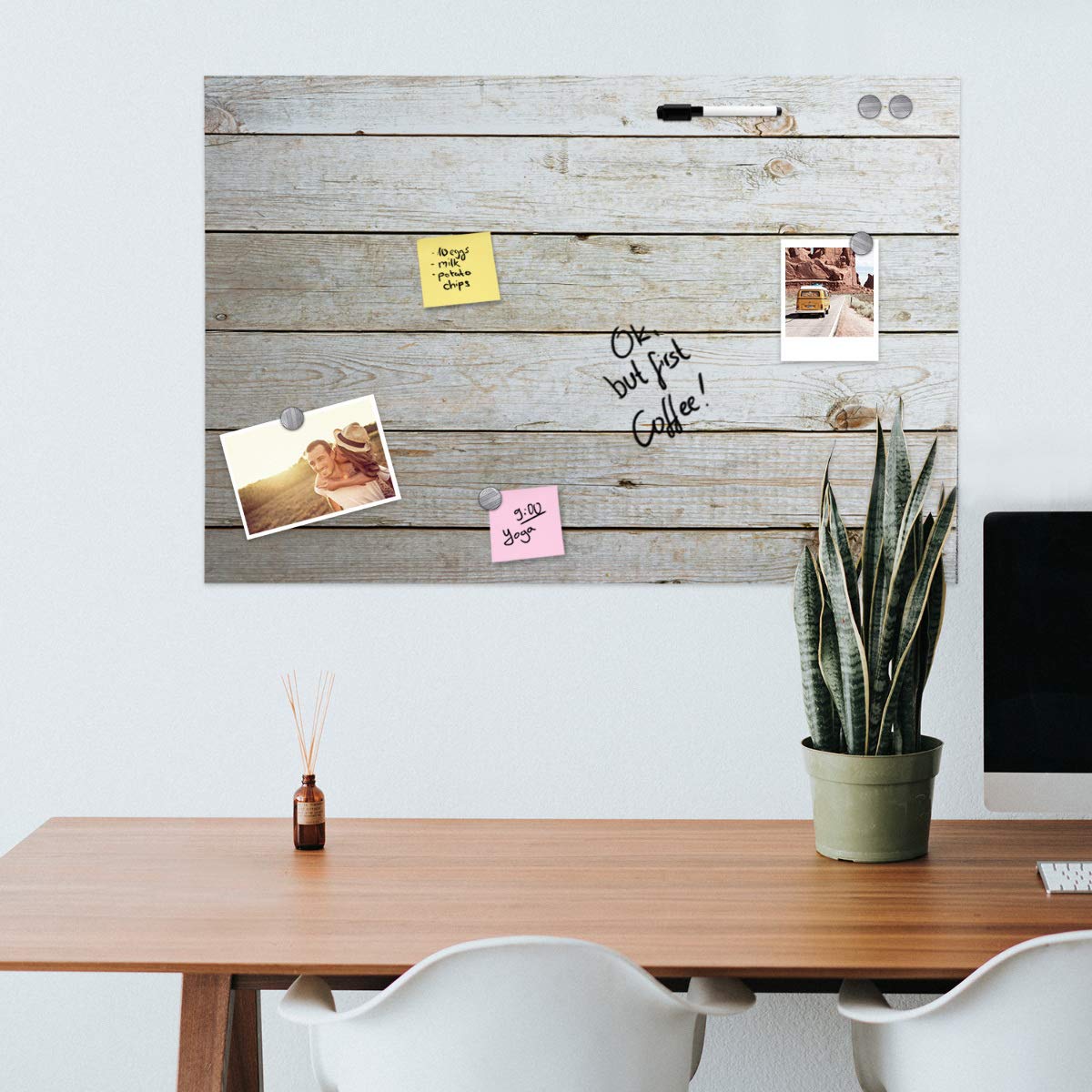 Navaris Μαγνητικός Πίνακας Ανακοινώσεων - 60 x 90 cm - Wooden Planks - 49997.01