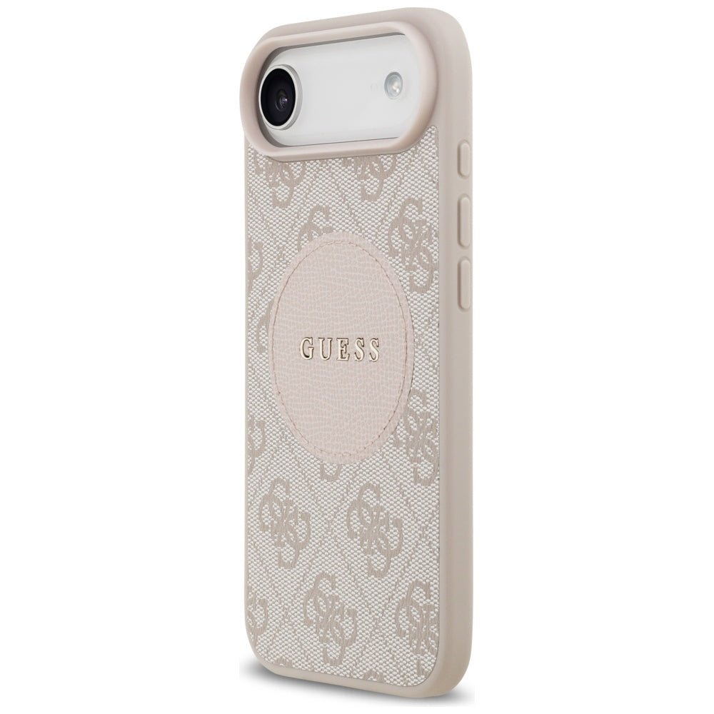 Guess iPhone Air - 4G Circle Classic Logo MagSafe - Θήκη με Επένδυση Συνθετικού Δέρματος - Pink - GUHMP17MP4PGRSGP