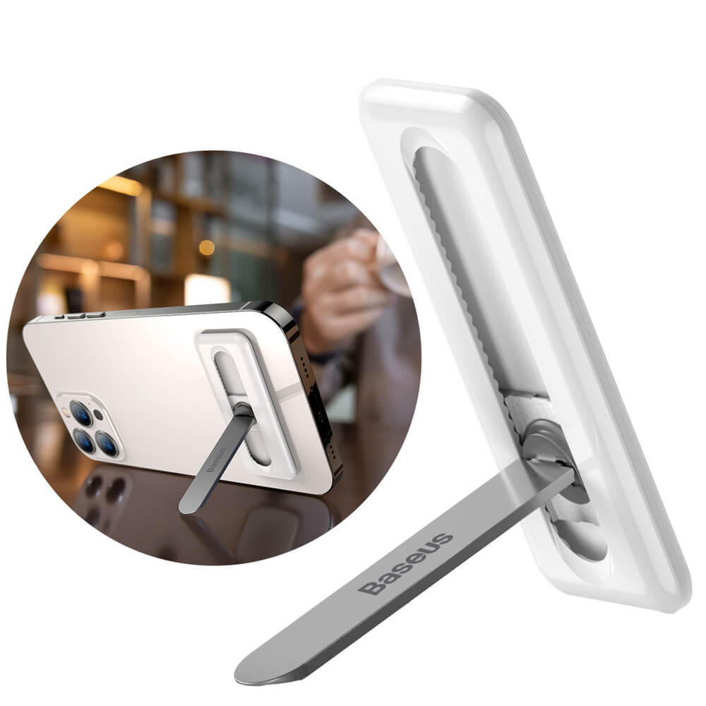 Baseus Self - Adhesive Foldable Phone Holder - Αυτοκόλλητο Stand Κινητού - White - LUXZ000002