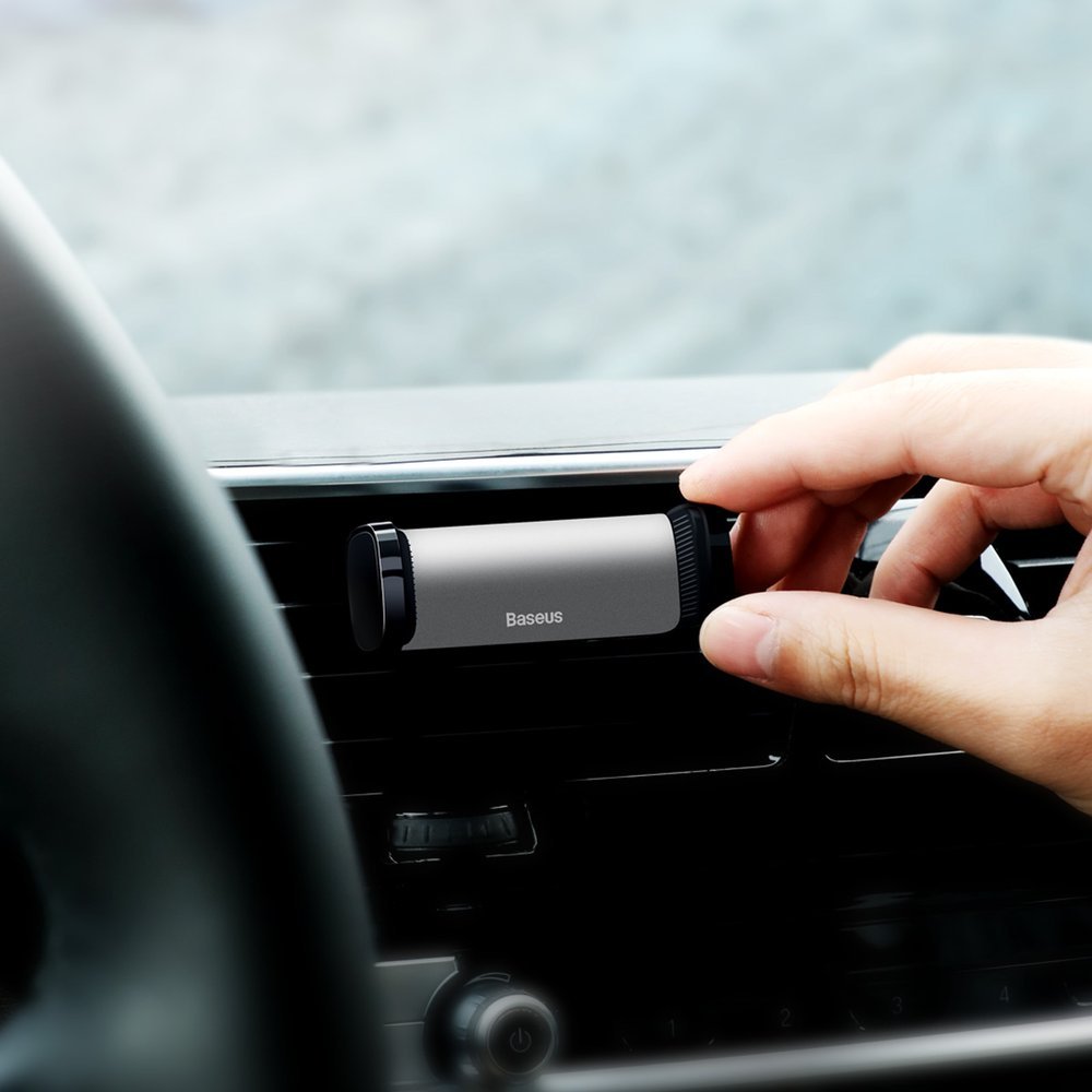 Baseus Steel Cannon Car Air Vent Mobile Holder - Universal Βάση Αυτοκινήτου Αεραγωγού - Silver - SUGP - 0S