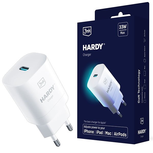 3MK Hardy GaN 33W PD Οικιακός Φορτιστής Γρήγορης Φόρτισης με 1 Θύρα Type - C - White