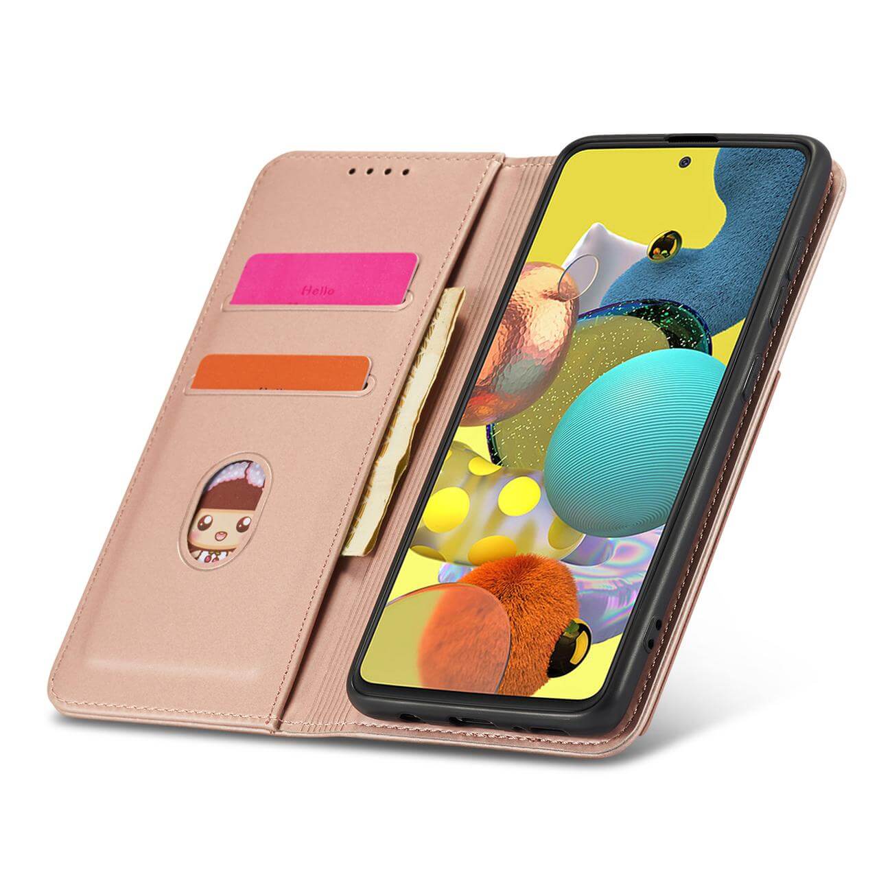 OEM Xiaomi Redmi Note 11 Pro / Note 11 Pro 5G Magnet Card Wallet Case Θήκη Πορτοφόλι Stand - Pink