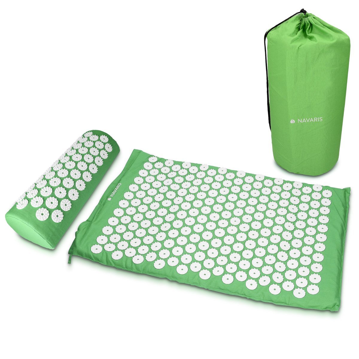 Navaris 2 - in - 1 Acupressure Mat and Pillow Set Σετ 2 σε 1 Χαλάκι και Μαξιλάρι Μασάζ - Green - 43899.07