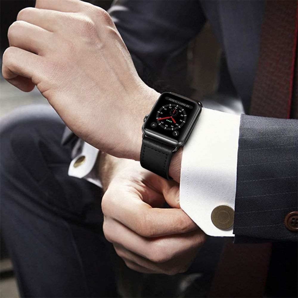 Tech - Protect Λουράκι Apple Watch 2 / 3 / 4 / 5 / 6 / 7 / 8 / 9 / SE / SE 2 / ULTRA / ULTRA 2 - 42 / 44 / 45 / 49 mm LeatherFit Δερμάτινο - Black