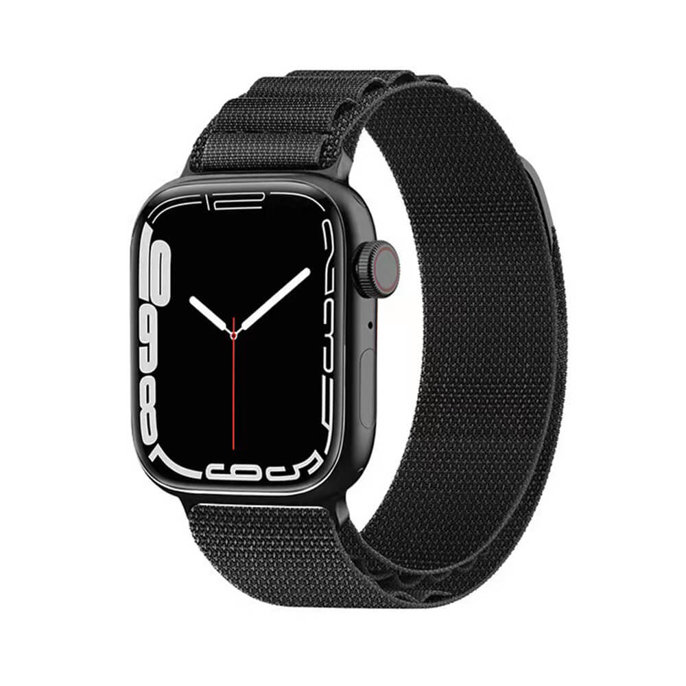 Techsuit Λουράκι Apple Watch 2/3/4/5/6/7/8/9/10/11 - SE (1/2/3) - 38/40/41/42mm Watchband W037 Nylon - Black